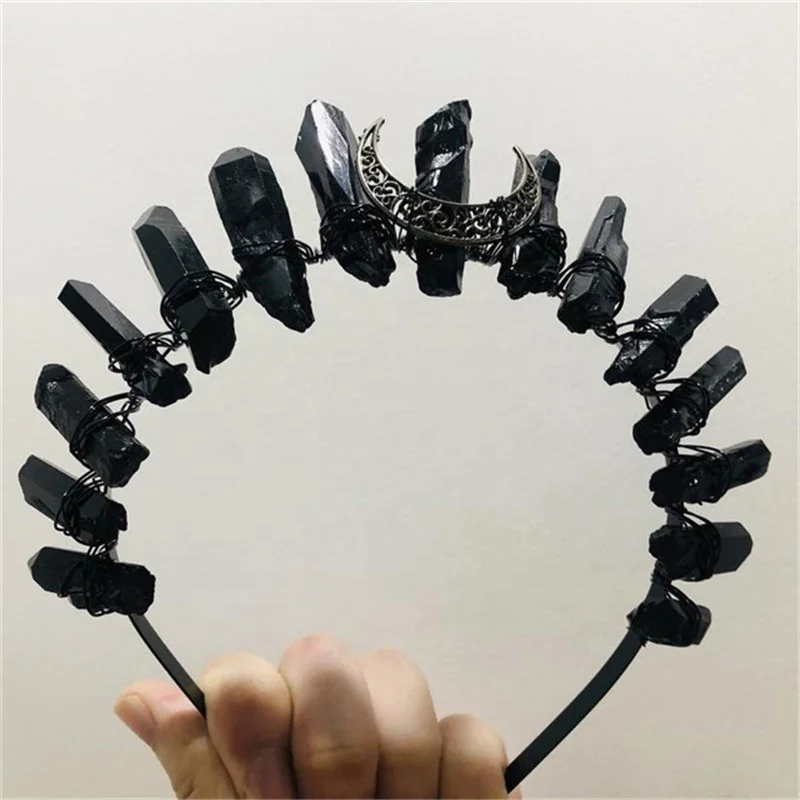 

DIY Charm Jewelry Aura Crystal Quartz Rough Stone Amethyst Crystal Healing Point Headband