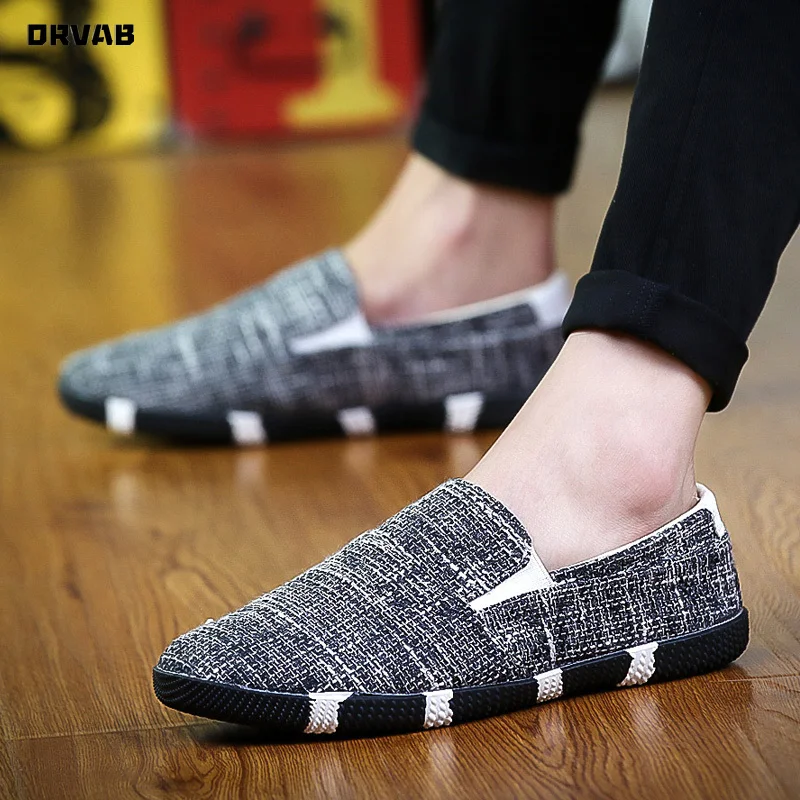 Breathable Summer Shoes Men Linen Hemp Slip-On Driving Moccasin Soft Comfortable Sneakers Non-slip Loafers Mens Casual | Обувь