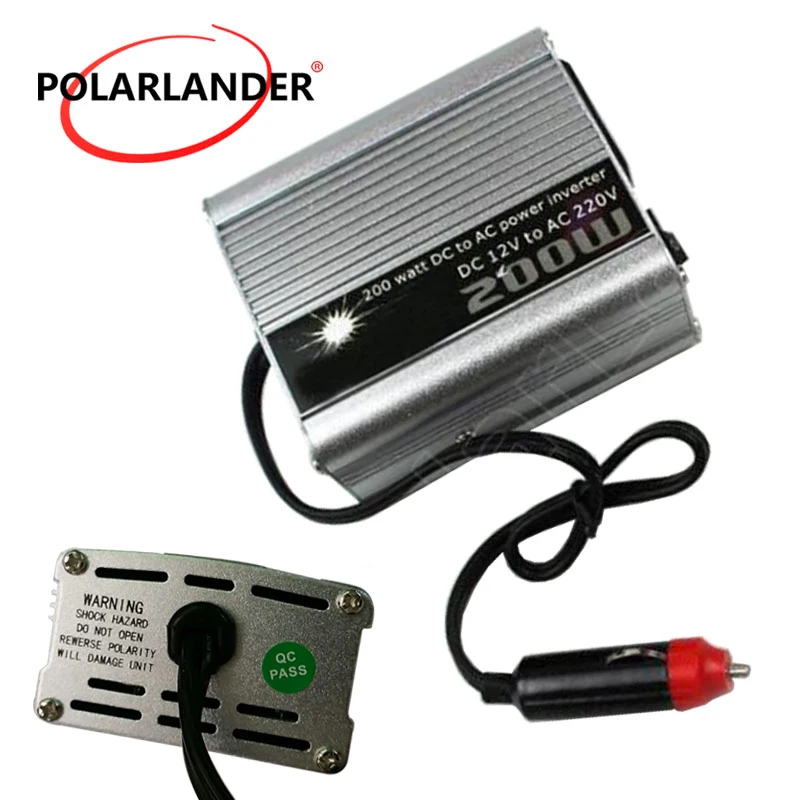 Портативный автомобильный преобразователь напряжения 200 Вт 12 В 220 инвертор