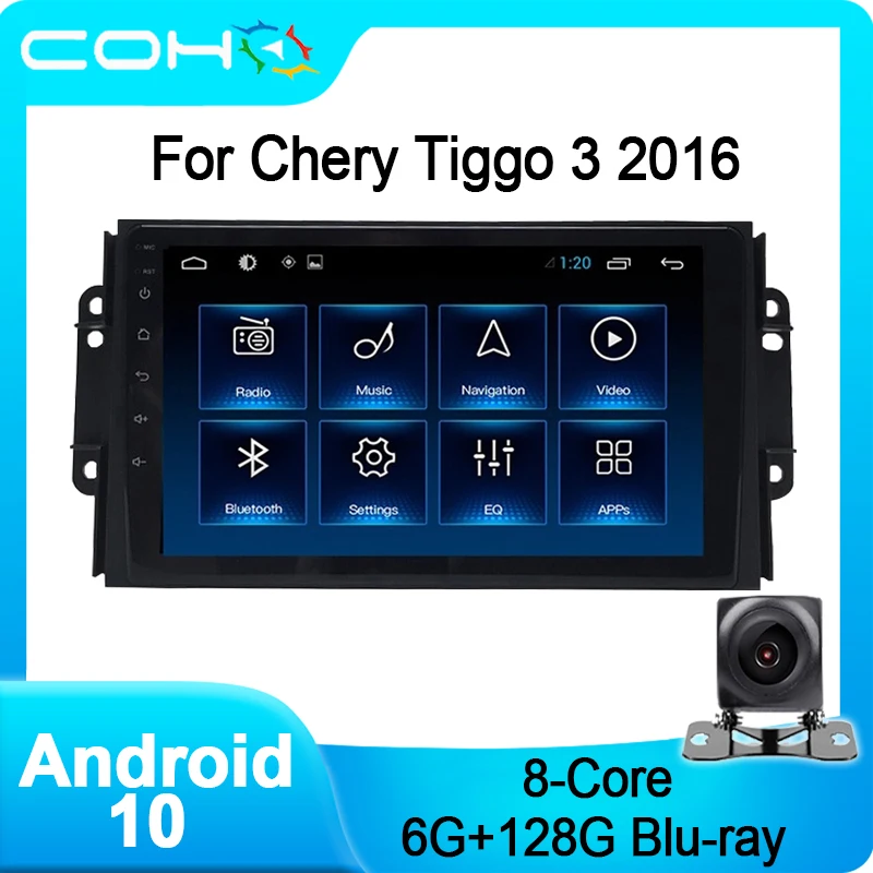 

COHO For Chery Tiggo 2/3/3X 2016 Stereo Gps Navigation Car Multimedia Player Radio Android 10.0 Octa Core 6+128G