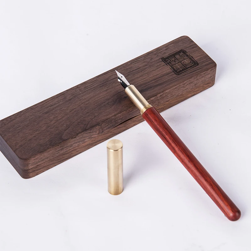 1pc High-end Creative Wood Metal Fountain Pen 0.38mm 0.5mm for Choose Business Office Gift Ink Pens with A Nice Case |