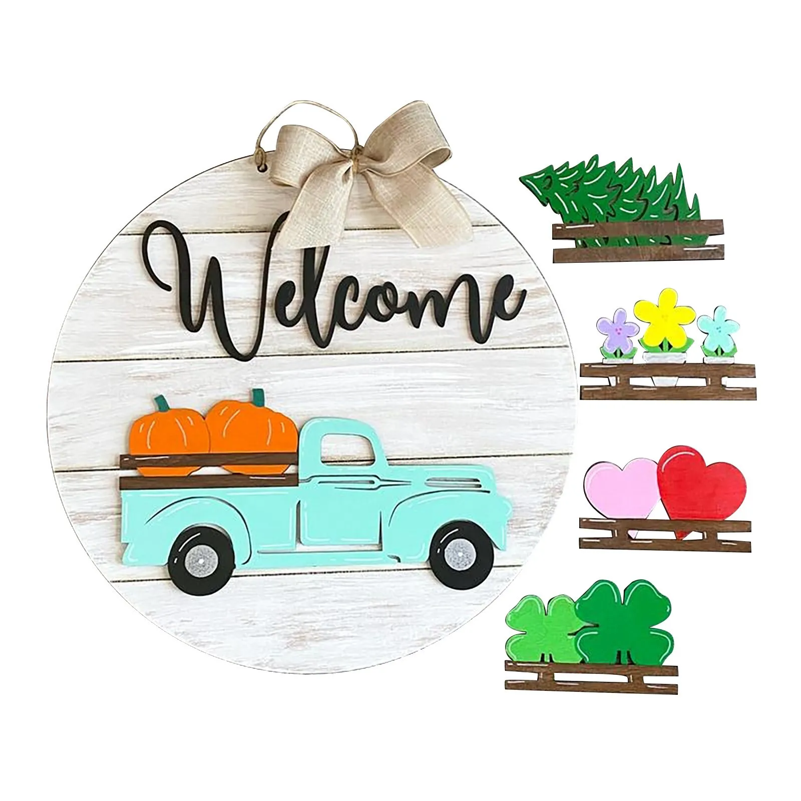 

Car Door Hanger Seasonal Welcome Sign With Interchangeable Hanging Handmade Door Ornaments Seasonal Home Sign Welcome Decor