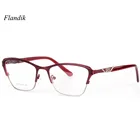 Женские очки для чтения по рецепту, очки для коррекции близорукости с металлической оправой в стиле ретро, анти-синий светильник, розовые, черные, красные, коричневые очки