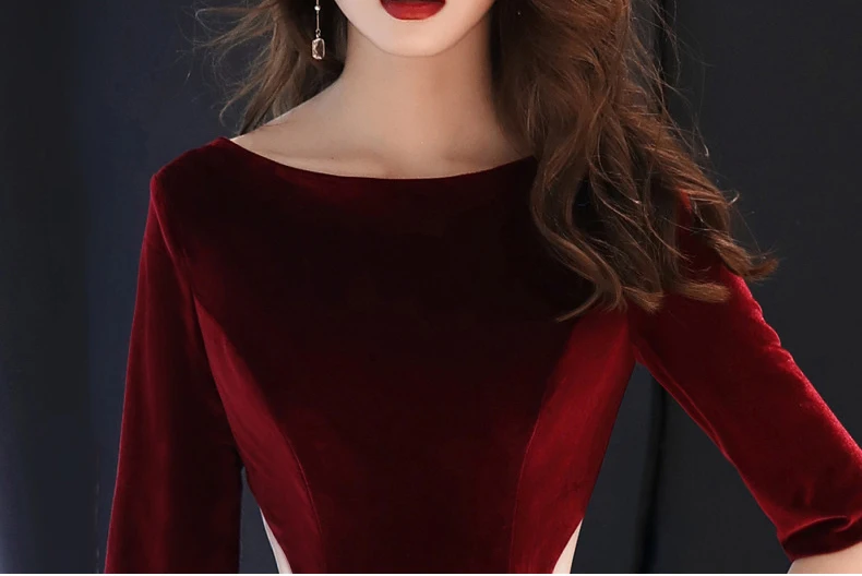 

Woman Party Dress O-Neck Floor-Length Evening Cheongsam Elegant Mermaid Qipao Slim Wedding Prom Long Gown Retro Vestido XS-XXXL