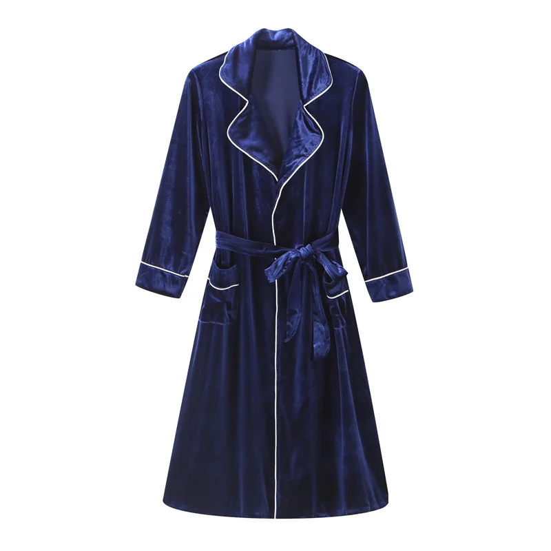 

Spring New Couple Pijama Mujer Long Gold Velvet Sleepwear Long Sleeve Ladies Bathrobe Cute Home Clothes Men'S Nightwear