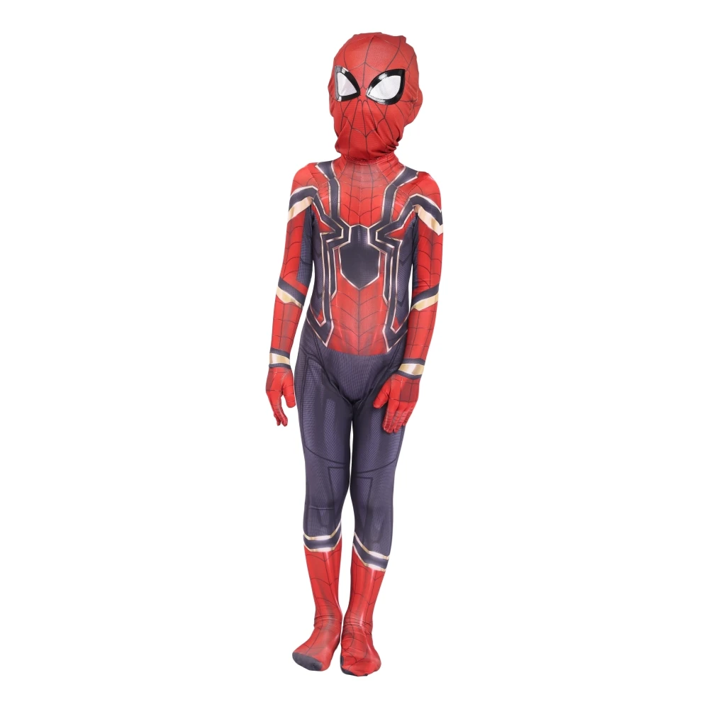 

Kids Spider Unisex Halloween Cosplay Costume Spider Spandex Lycra Bodysuit Jumpsuits Iron Spider