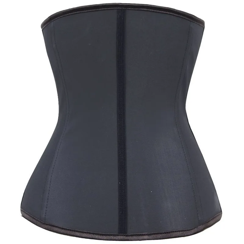 

Black Trainer Corset Steel Boned Latex Corset Zipper Front Workout Waist Underbust Latex Waist Cincher Hidden Hooks Front XS-6XL