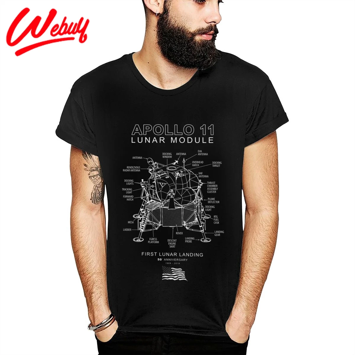 

Man T-shirt Apollo 11 Lunar Module-50th Anniversary Landing Moon Amazing 100% Soft Cotton O-neck T shirt