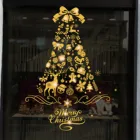 ЗолотойСеребряный Снежинка, строительная гирлянда, Санта-Клаус, оконные стеклянные наклейки для магазина, рождественские наклейки, домашний декор