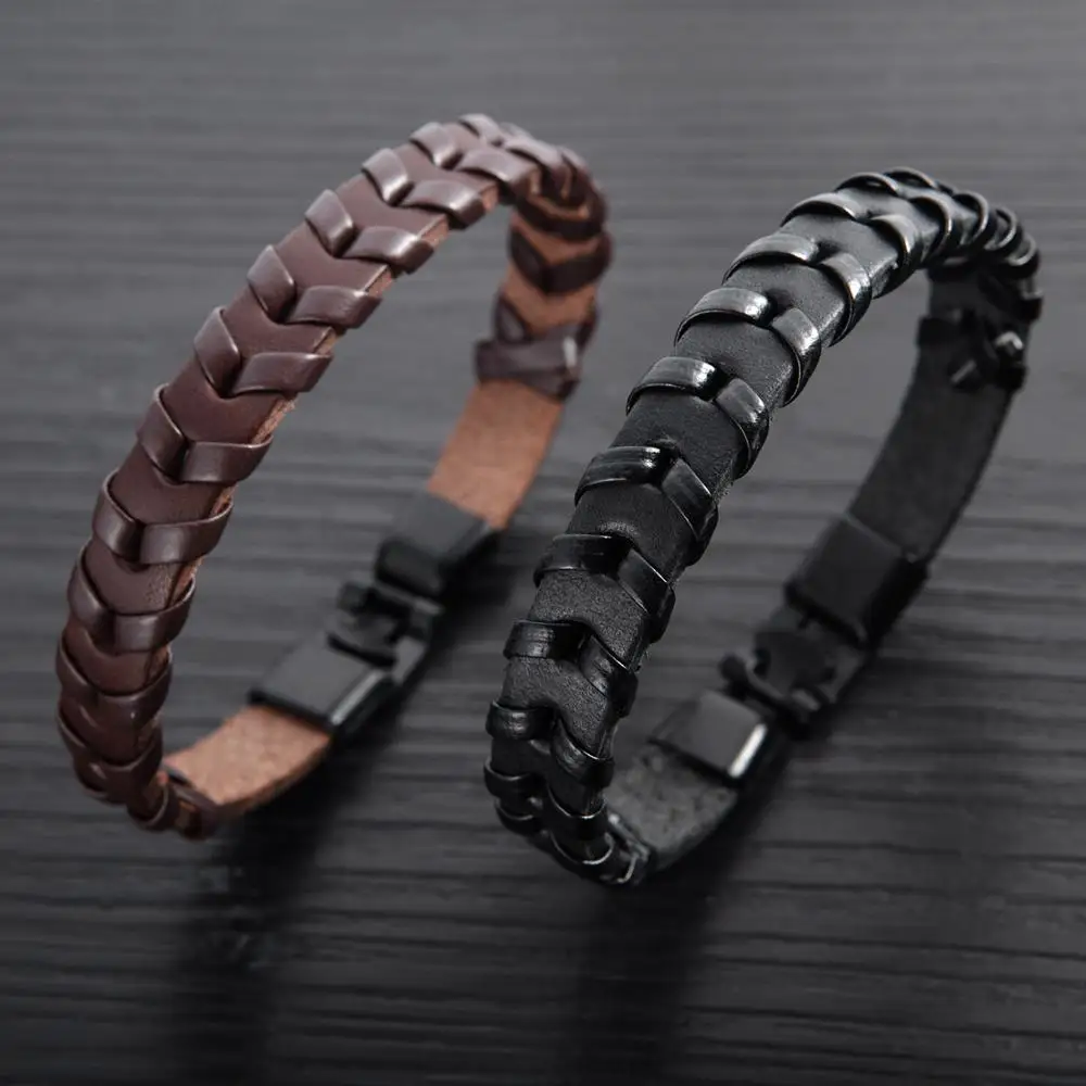 OPK европейский и американский панк ручной тканый кожаный браслет из сплава кожи