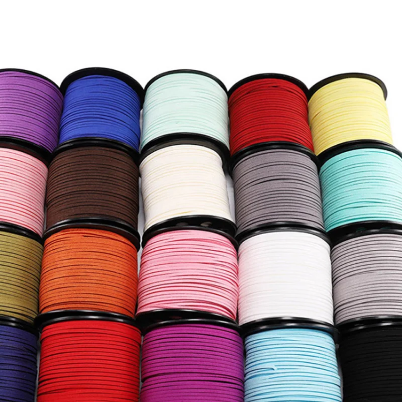 

10M Artificial Korean Velvet Leather Rope Multi-Color Flat Faux Suede Cord DIY Thread String Rope Jewelry Making Supplies