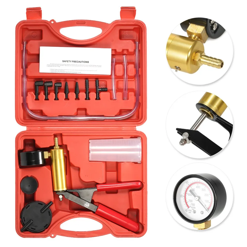 17 шт. профессиональный авто ручной вакуумный Давление насос тормозной Bleeder