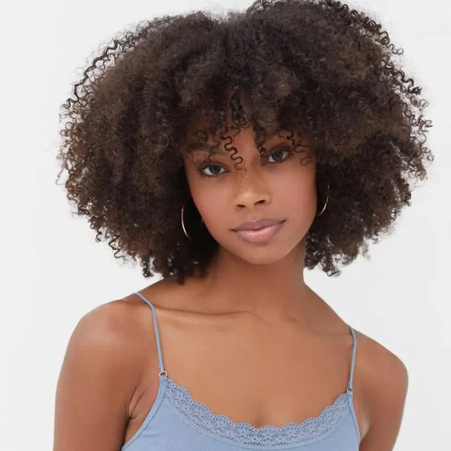Афро кудрявый парик перуанские Короткие вьющиеся человеческие волосы парики для