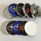 Накладки пылезащитные центральный колпак на колесо автомобиля, 56 мм, 60 мм, эмблема наклейка автомобиль, 4 шт.