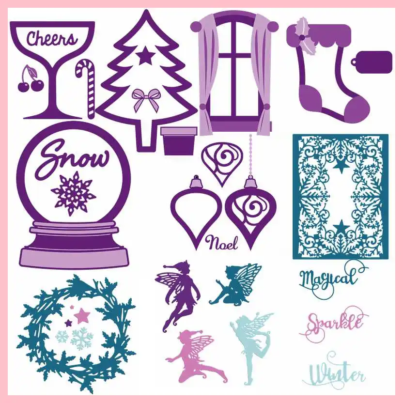 Рождественские кружевные буквы эльф венок снежные металлические Вырубные