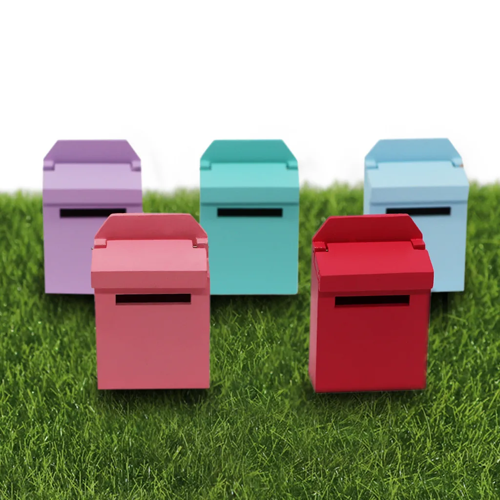 Миниатюрная деревянная мебель цветной наружный почтовый ящик для 1:12 кукольный