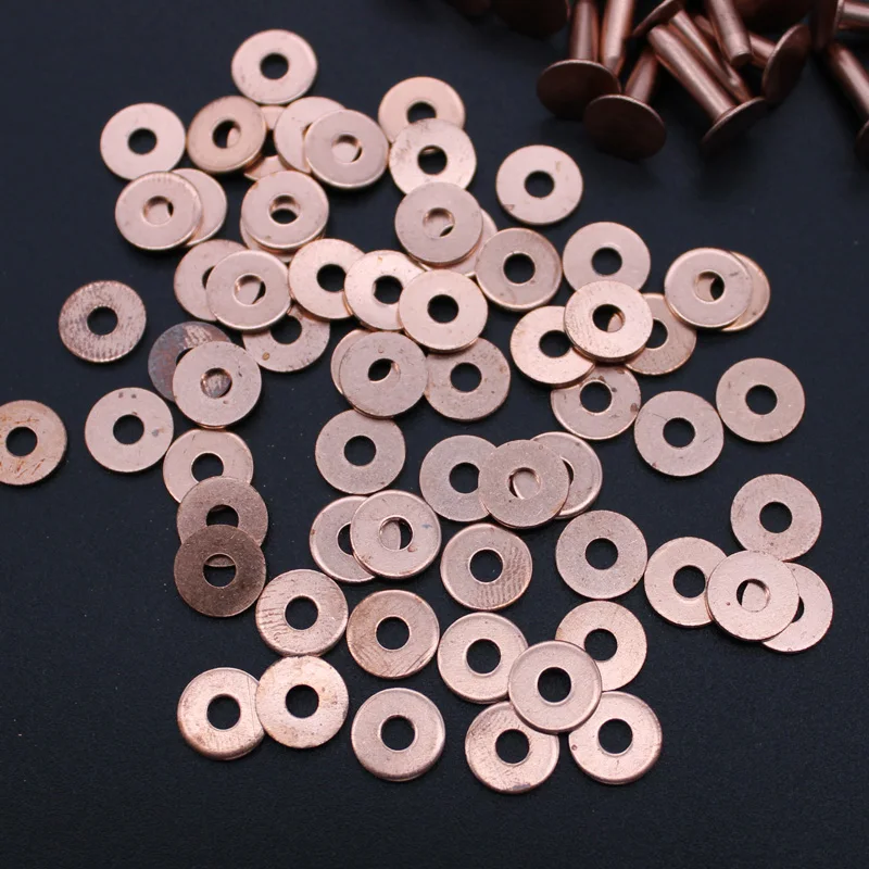 

100pcs copper rivets & burrs/washers with tool
