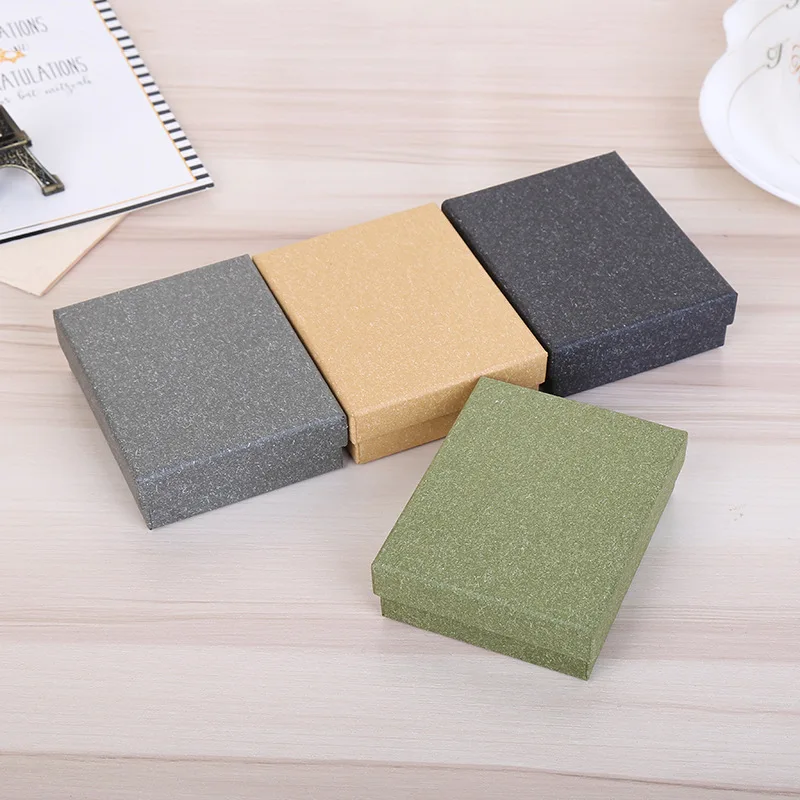 

Jewelry Package 10 Pcs/Lot 9x7x3cm Candy Color Kraft Paper Boxes Necklace Gift Packaging Box Favour Vintage Cases Drop Shipping
