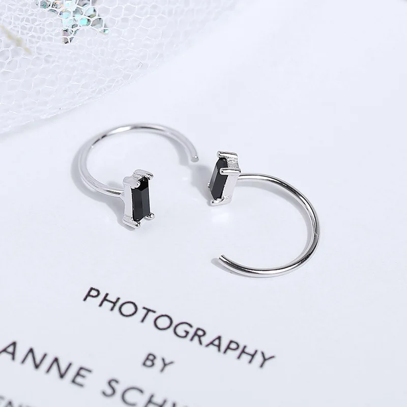 Женские прямоугольные серьги-гвоздики из Кубического циркония ElfoPlataSi S925 100% 925