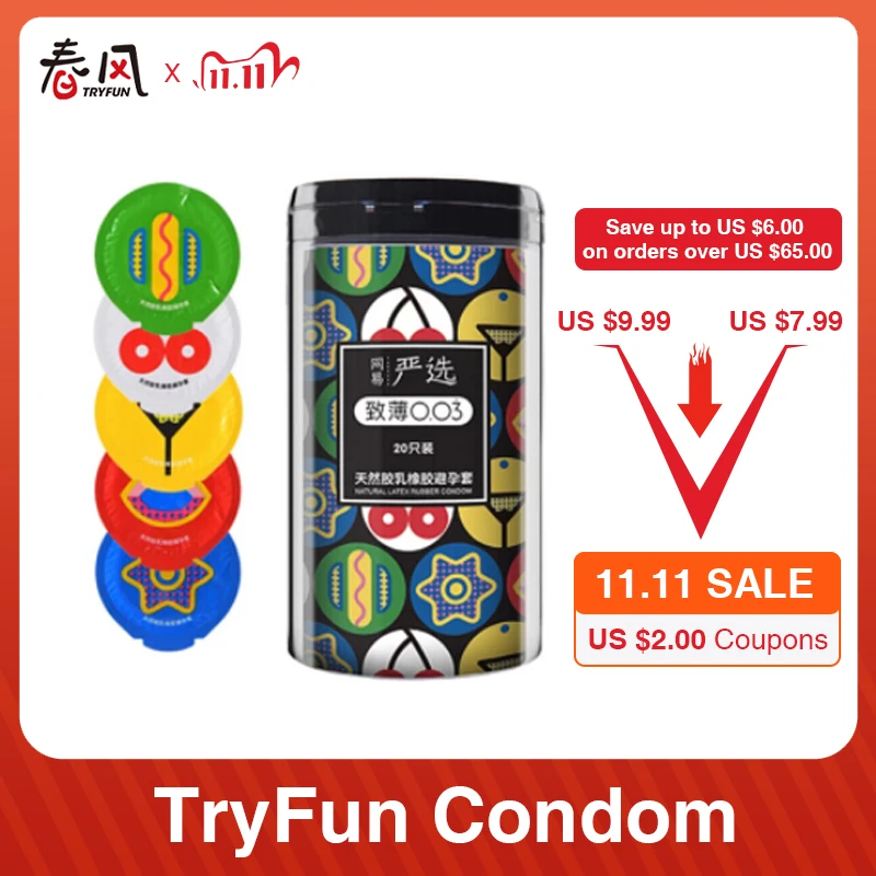 Ультратонкие презервативы TryFun из 0 03 латекса 20 шт. | Красота и здоровье