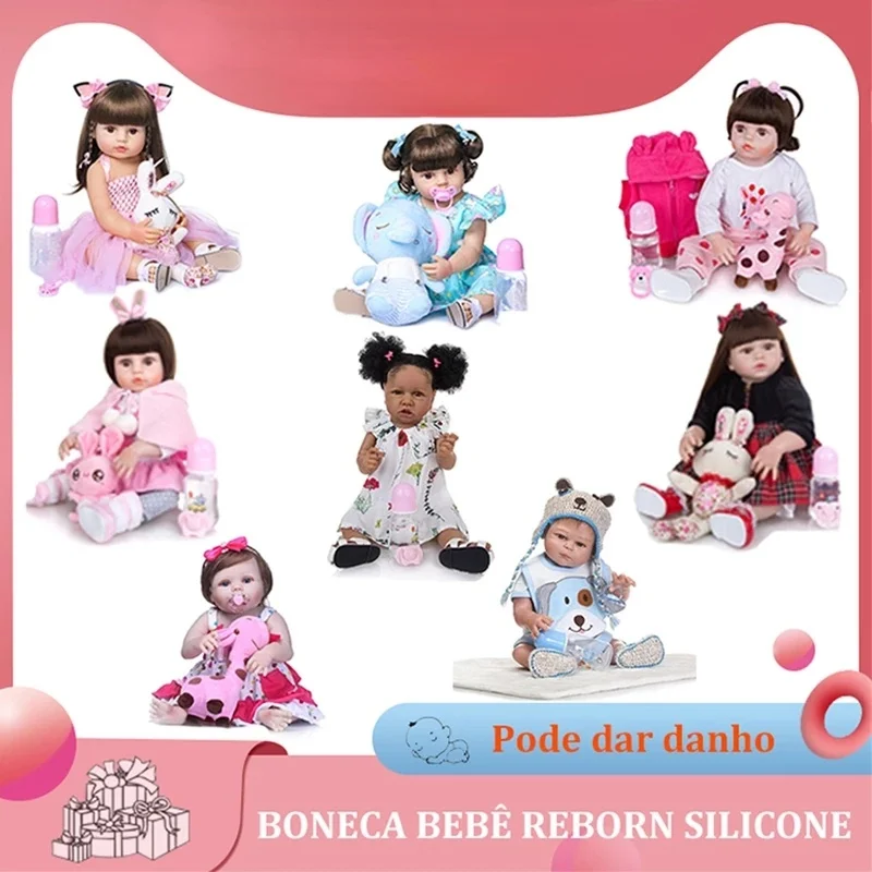 

55cmDoll Reborn Boneca Bebe Reborn Doll Corpo De Silicone Pode Tomar Banho Chupeta Magnetic Presente De Crianças Barato Promoção