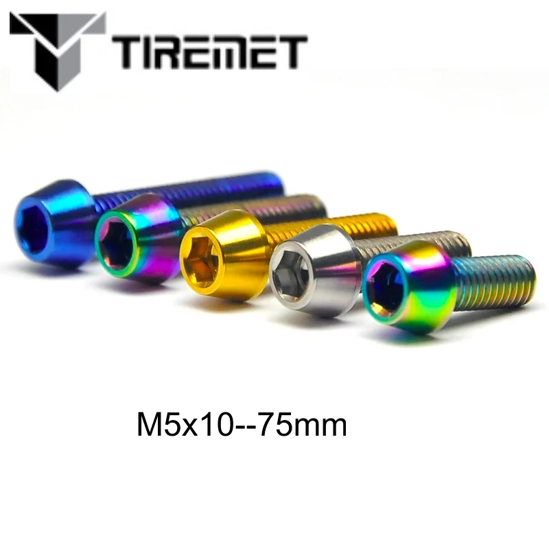 Титановые болты Tiremet M5x 10 15 16 18 20 25 30 35 40 45 50 55 60 мм Tapper с шестигранной головкой для