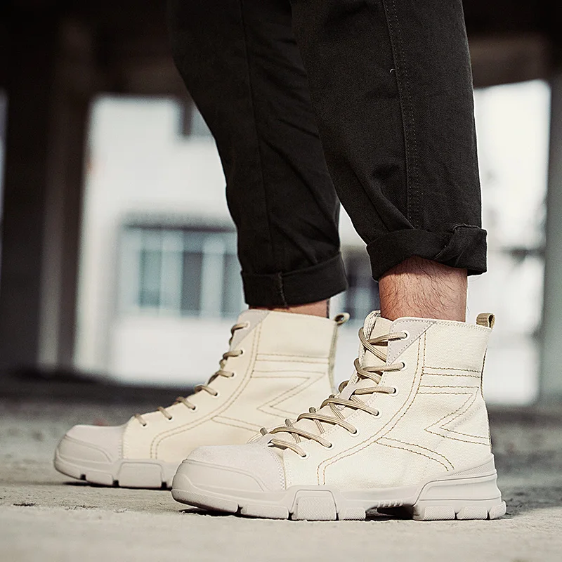 Мужские повседневные ботильоны в байкерском стиле мужские зимние ботинки