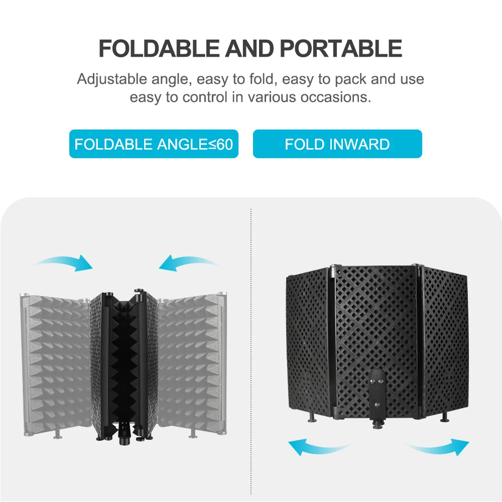 microphone isolation shield 3 panel with stand sound proof plate acoustic foams panel foam for studio recording bm800 free global shipping