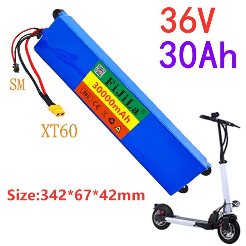 

36 в 30 Ач 18650 литиевый аккумулятор 10S3P 30000 мАч 250 Вт-500 Вт одинаковый порт 42 в электрические ролики M365 электровелосипед аккумулятор с BMS
