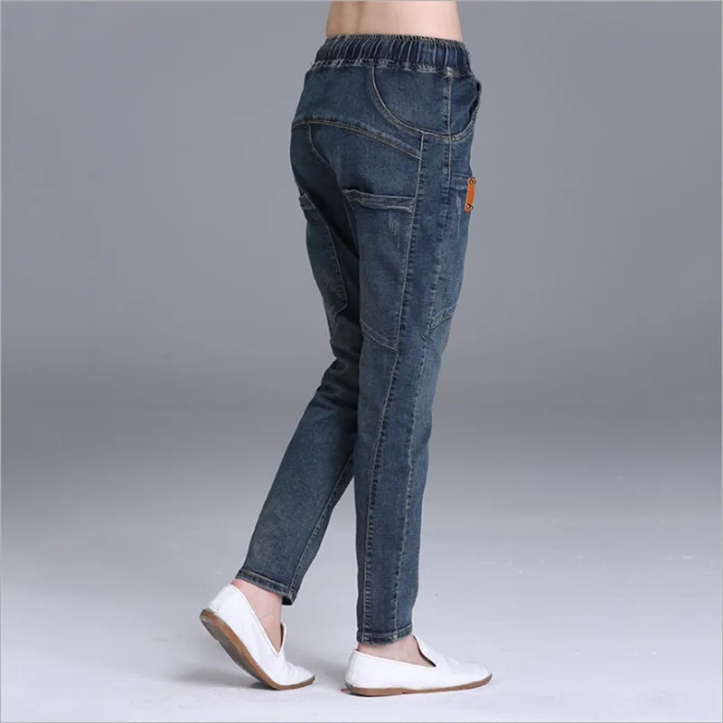 Женские классические джинсы с высокой талией больших размеров винтажные