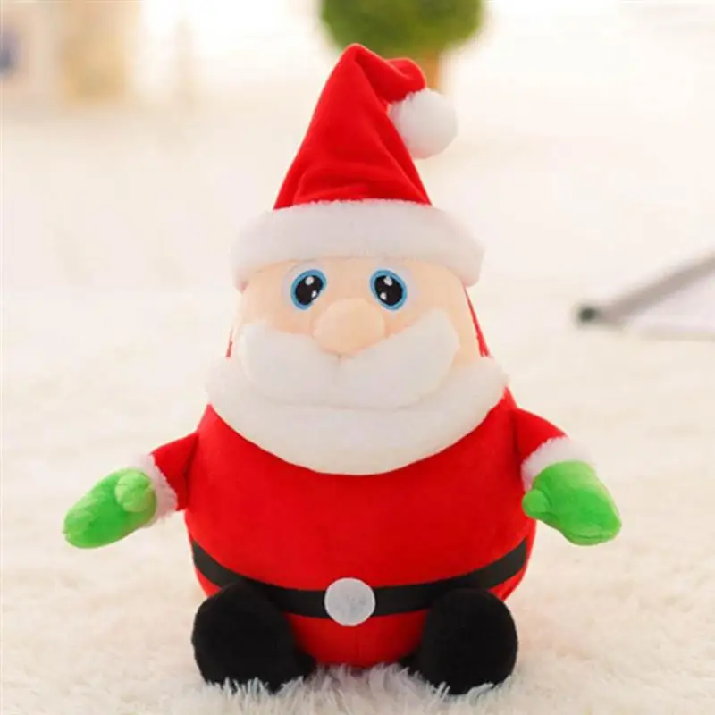 1 шт. Рождественский светильник плюшевая игрушка Санта Клаус пение декоративная