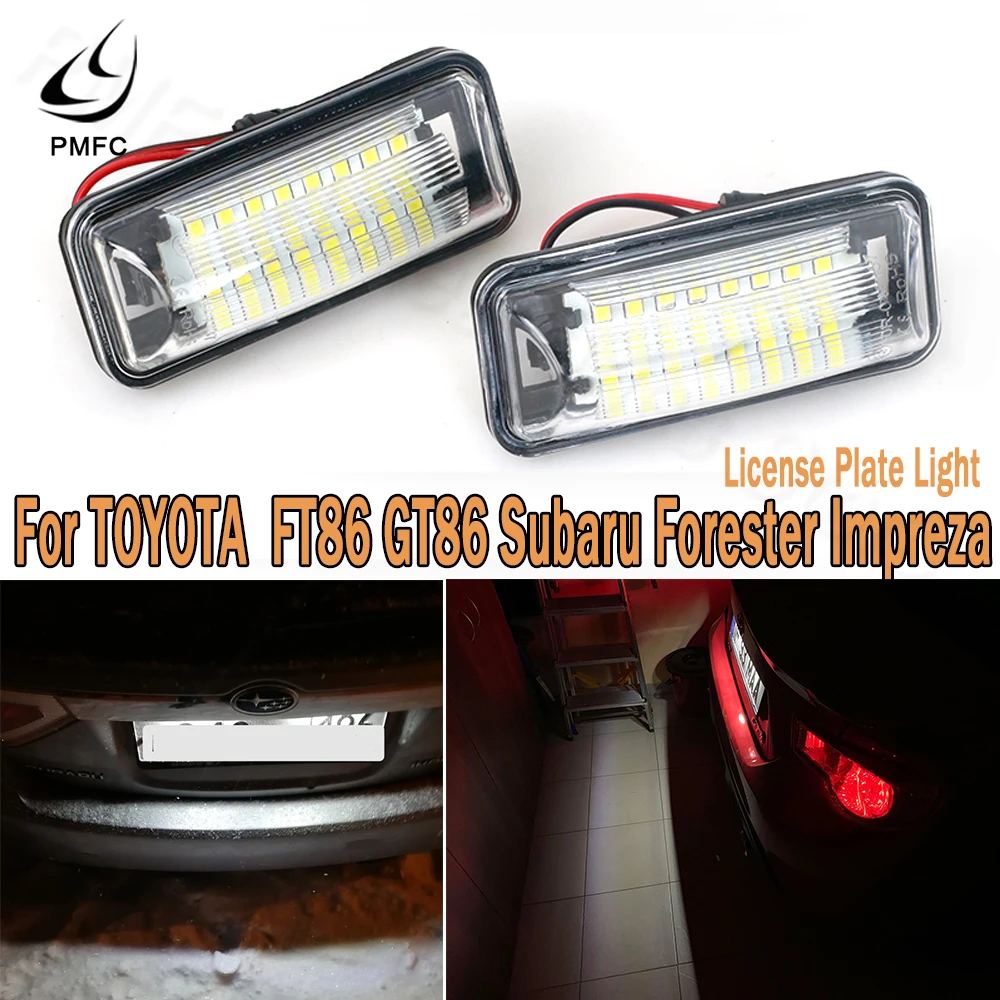 PMFC-luz LED para placa de matrícula, luz blanca para TOYOTA FT86 GT86 Subaru Impreza Forester Legacy BRZ WRX XV Crosstrek, 1 par