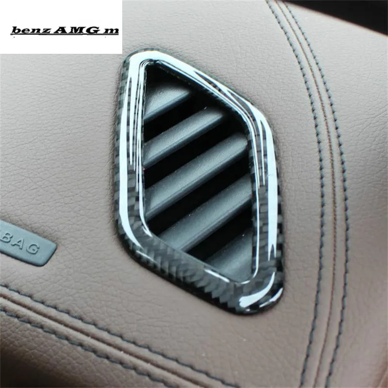 

For Mercedes Benz GLA CLA A B Class C117 X156 Carbon Fiber Car AC Outlet Trim Refit Air Outlet Frame Decoration Stickers Covers