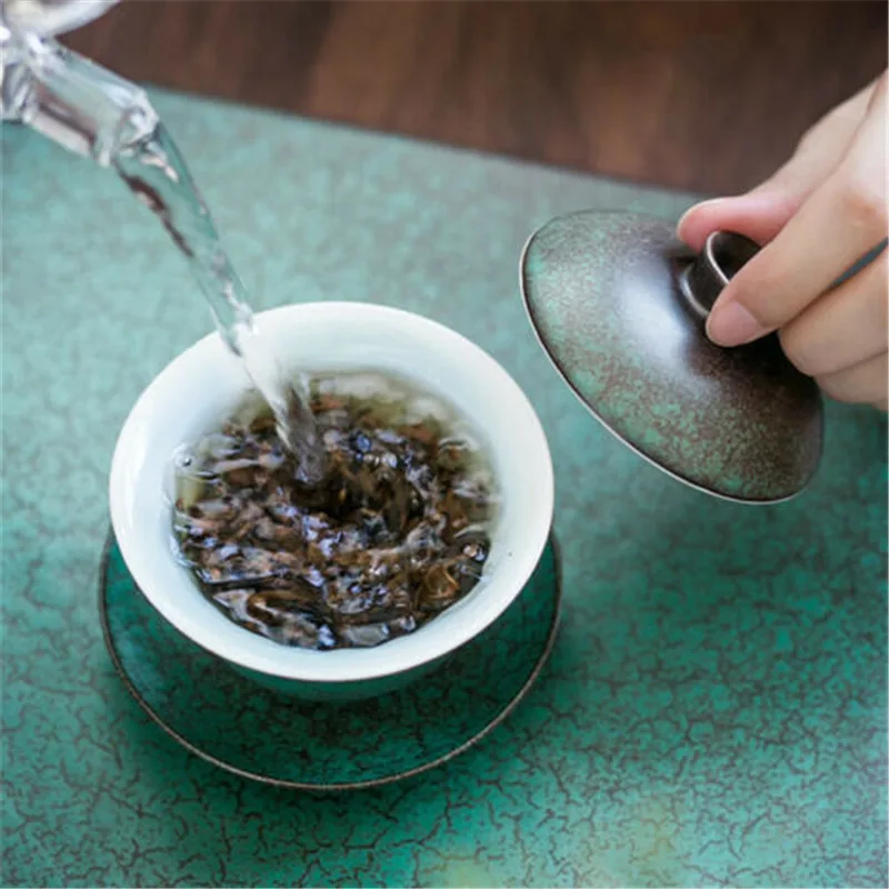 Античный стиль Китай цзяньшуй ремесло керамика gaiwan ручной работы супница чашка блюдце крышка дропшиппинг