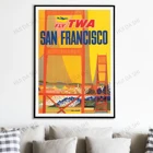 Винтажный постер для путешествий с Сан-Франциско, реклама, США, Калифорния, иллюстрация моста золотых ворот, домашний декор