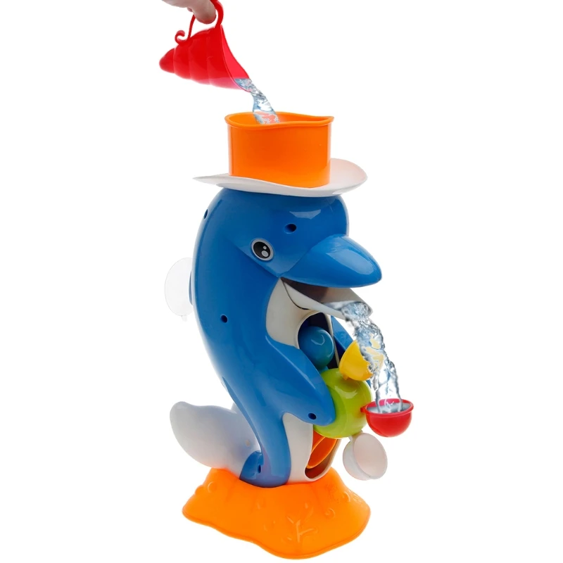 

Cute Dolphin Bath Shower Wheel Toy Baby Kids Water Spraying Tool Bathroom Gift
