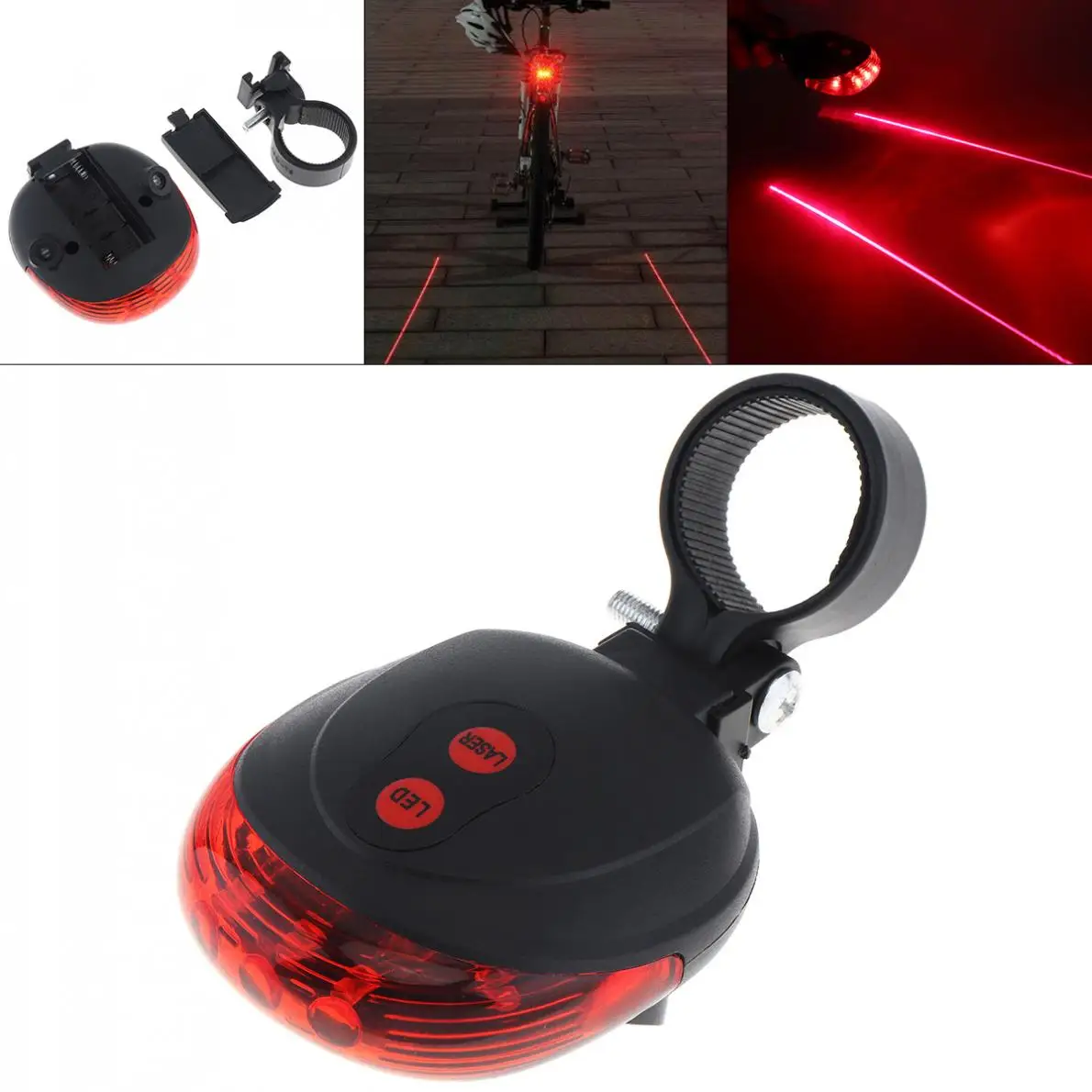Задний Фонарь велосипедный с лазерной проекцией и 5 светодиодный | Спорт