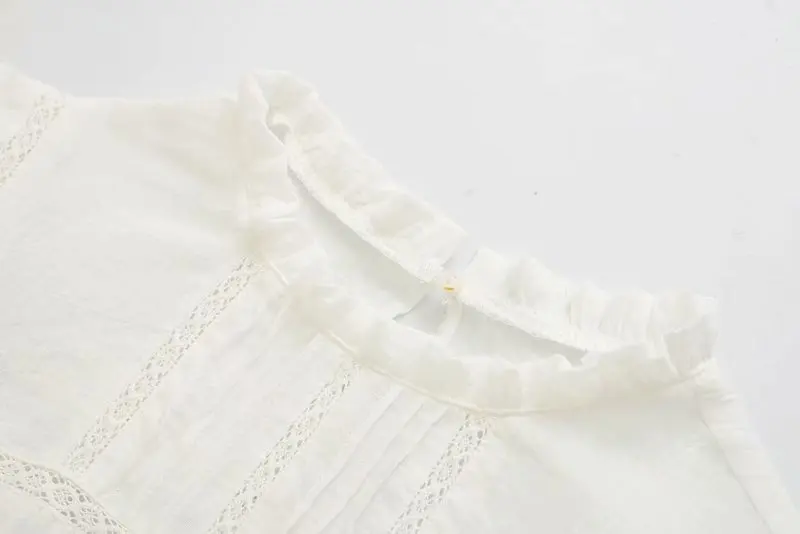 2019 женская элегантная каскадная воротник-стойка с оборками Повседневная блуза