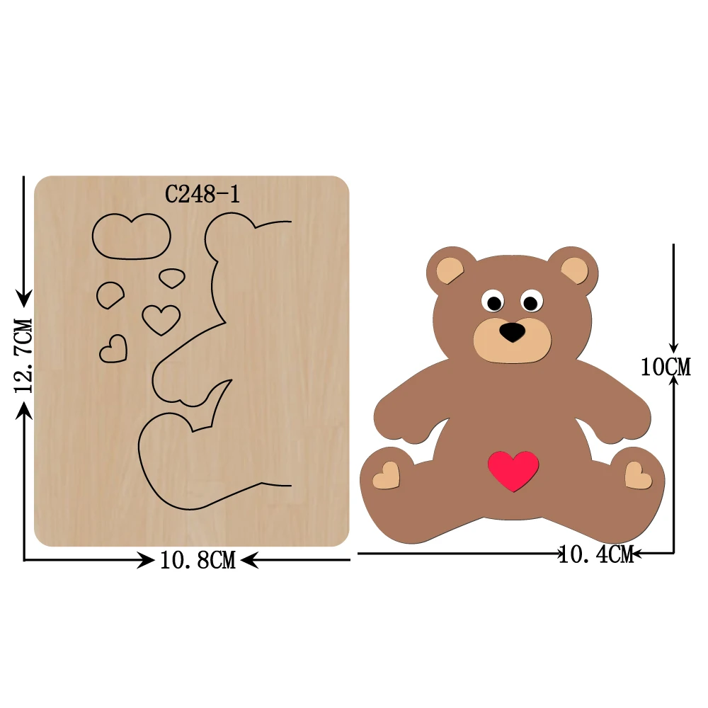

New Bear Wooden die Scrapbooking C-248-1 Cutting Dies Multiple sizes