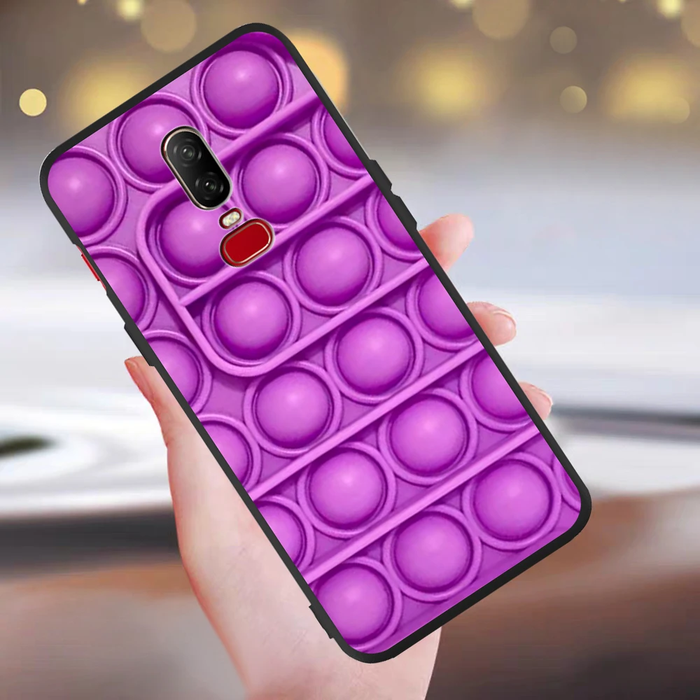 

New Bubble Fidget Reliver Stress Antistress for Oneplus 8 5 6 7 One Plus 5T 6T 7T 8 Pro Phone Case Coque Funda Cover etui Luxury