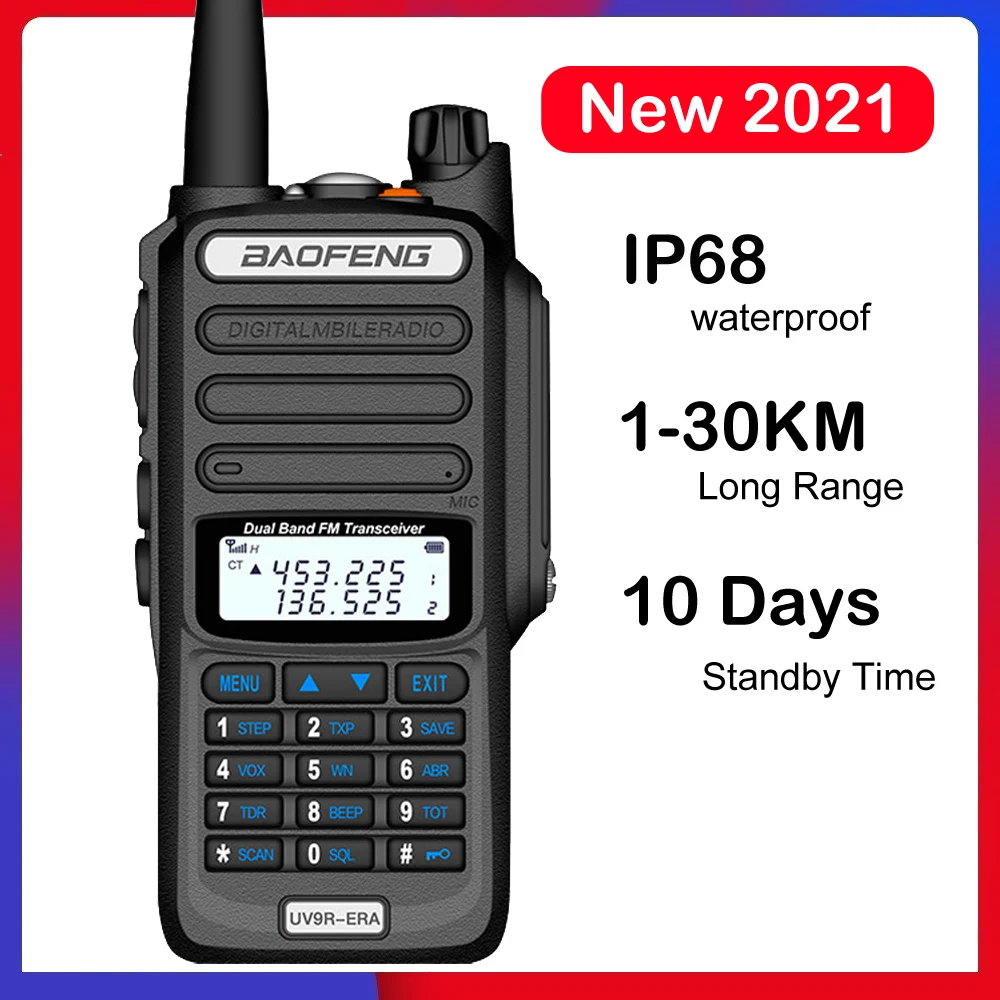 2021 Baofeng Walkie Talkie 30km UV-9R ERA Plus IP68 Waterproof long range Two Way Ham CB Radio transceiver UHF VHF radio station