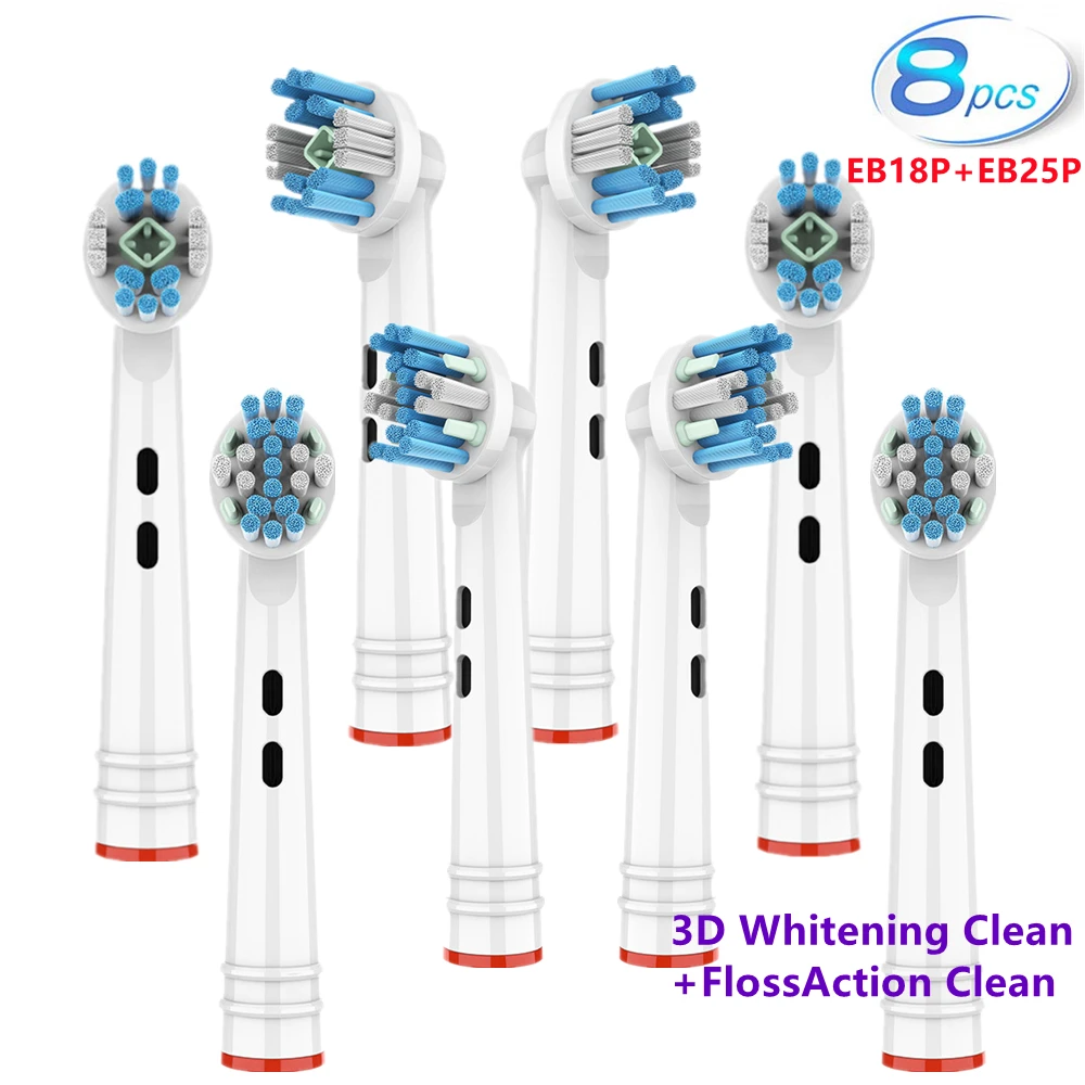 

8pcs Electric Toothbrush Replacement Brush Heads for Oral B Sensitive Brush Heads Bristles D25 D30 D32 4739 3709