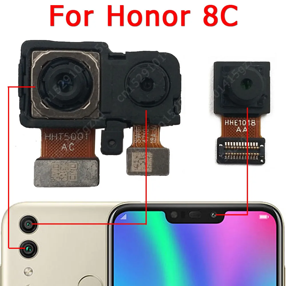 

Original For Huawei Honor 8C Front Rear View Back Up Camera Frontal Main Facing Small Camera Module Flex Replacement Spare Parts