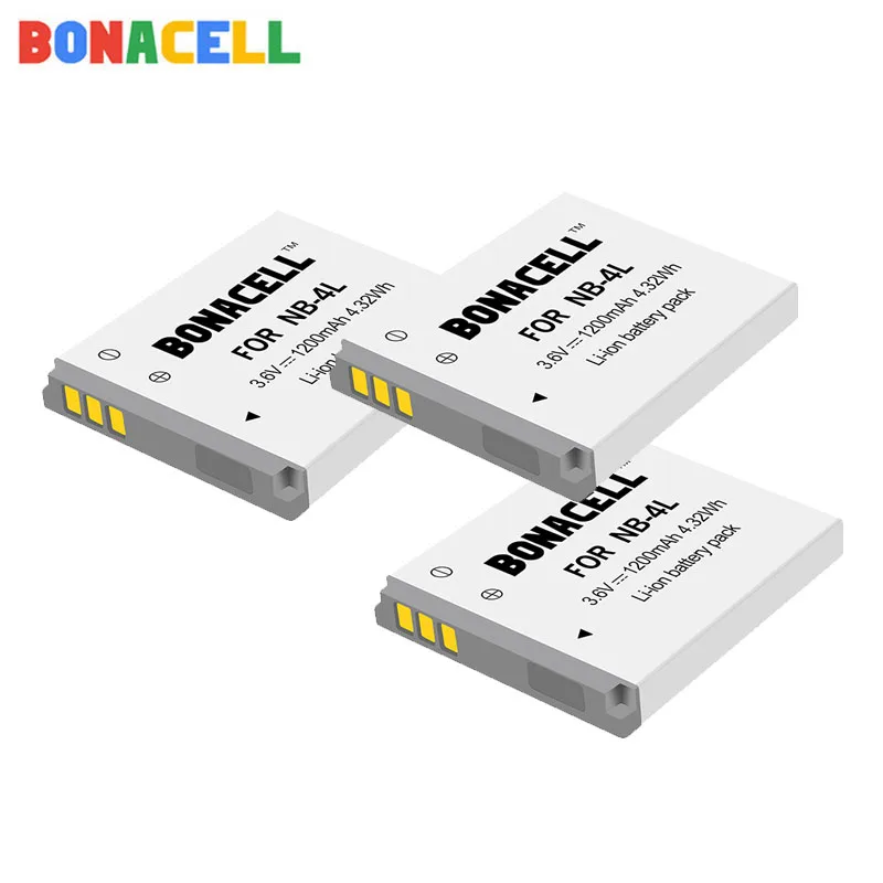 Bonacell 1.2Ah NB 4L NB4L Аккумуляторы для Canon IXUS 30 40 50 55 60 65 80 100 I20 110 115 120 130 IS 117 цифровой