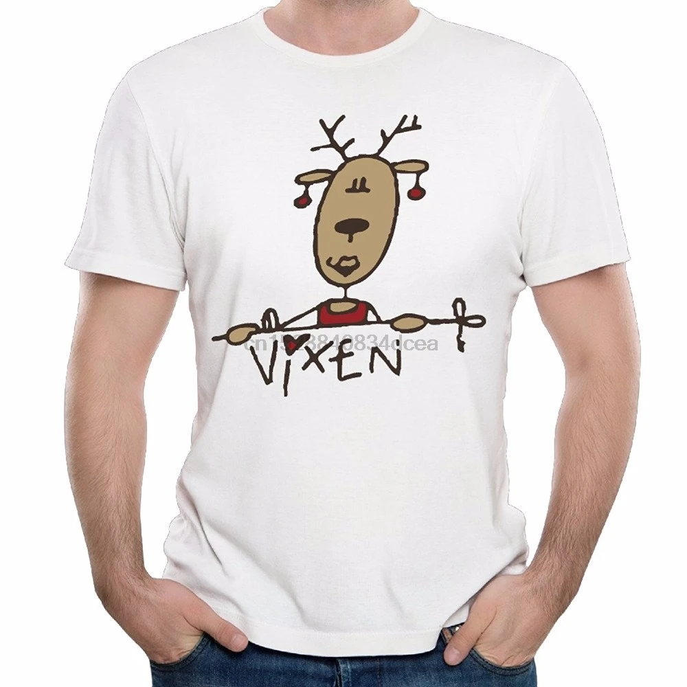 

2019 New Fashion Mens T Shirt Short Sleeve Casual Active Vixen Reindeer Christmas Men Thin Print Short Sleeve T-shirts Male
