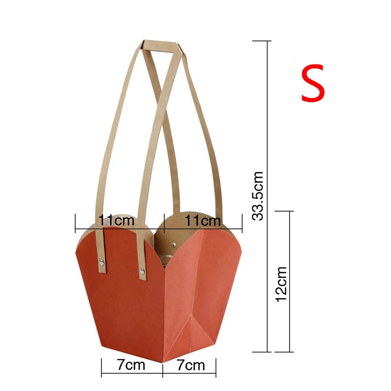 Водостойкая коробка для цветов из крафт-бумаги Цветочная упаковочная цветочная