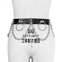 uyee sexy women fashion chain belt leather punk suspender adjustable leg cage handmade garter belt harness bondage sexy bdsm top