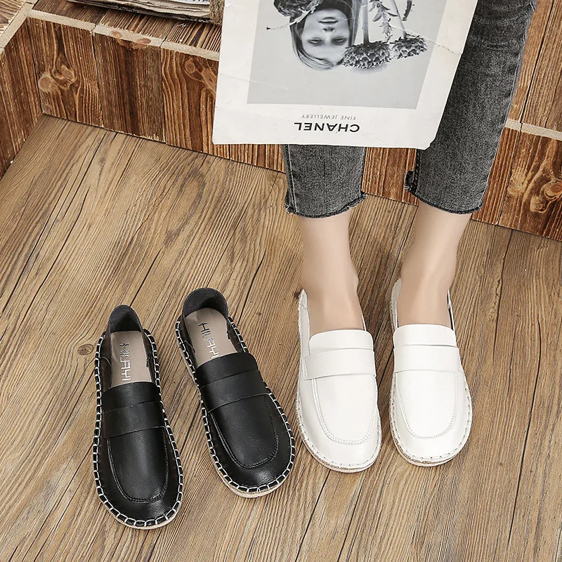 Autumn New Style Straw Fisherman Shoes Ladies Single Shoes Comfortable Slippers Flat Shoes Woven Espadrilles Loafers Women