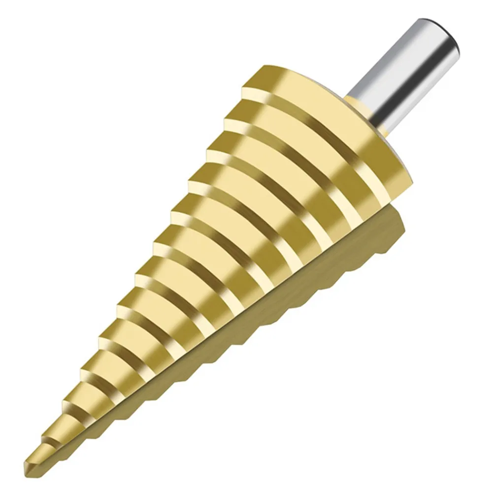 

4-39 Mm HSS Titanium Coated Step Drill Bit Drilling Wood Hole Cutter Cone Drill Triangular Shank Straight Groove Step Drill