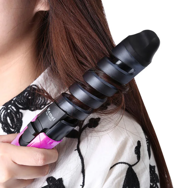 Щипцы Kemei Pro для завивки волос вращающаяся электрическая керамическая палочка